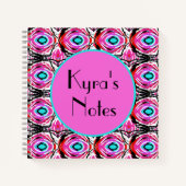 Akrylkunst Moderne abstrakte gürtelrosa und blau Notizblock (Vorderseite)