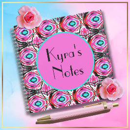 Akrylkunst Moderne abstrakte gürtelrosa und blau Notizblock