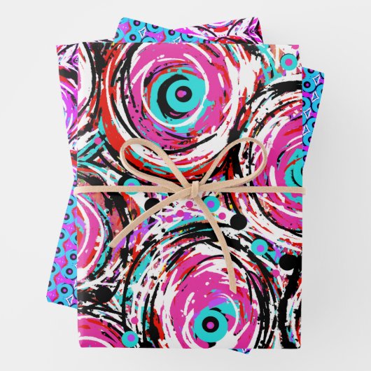 Akrylkunst Moderne Abstrakte Wirble Geschenkpapier Set (Beispiel)