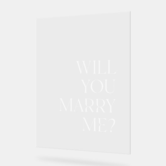 Akryllisch heiraten Sie mich Acrylschild (Winkel)