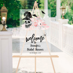 Akryllische Begrüßung   Halloween-Brautparty Acrylschild