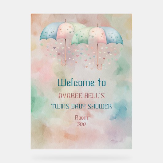 Akryllische Begrüßungssignatur Twins Boy and Girl Acrylschild (Vorderseite)