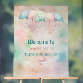 Akryllische Begrüßungssignatur Twins Boy and Girl  Acrylschild