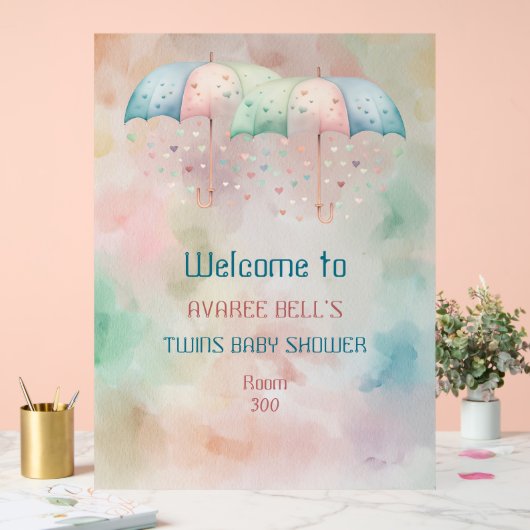 Akryllische Begrüßungssignatur Twins Boy and Girl Acrylschild (Hochzeit)