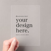 Akryllische Einladung zum Design Upload 5" x 7" (Insitu (Handheld))