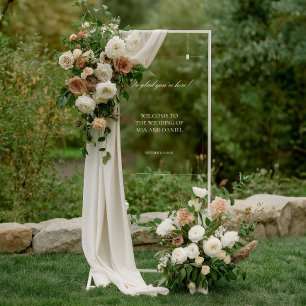 Akryllische Elegant Vintage Wedding Willkommenszei Acrylschild