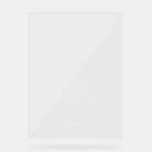 Akryllische Elegant Vintage Wedding Willkommenszei Acrylschild (Vorderseite)