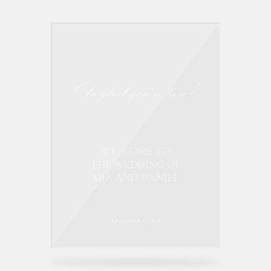 Akryllische Elegant Vintage Wedding Willkommenszei Acrylschild (Vorderseite)