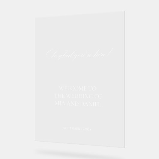 Akryllische Elegant Vintage Wedding Willkommenszei Acrylschild (Winkel)