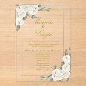 Akryllische, elegante Hochzeitseinladung auf Spani Acryleinladungen (Vorderseite)