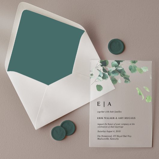 Akryllische Hochzeit Einladungen Eukalyptus