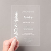 Akryllische Hochzeit lädt zu transparenter, modern Acryleinladungen (Insitu (Handheld))