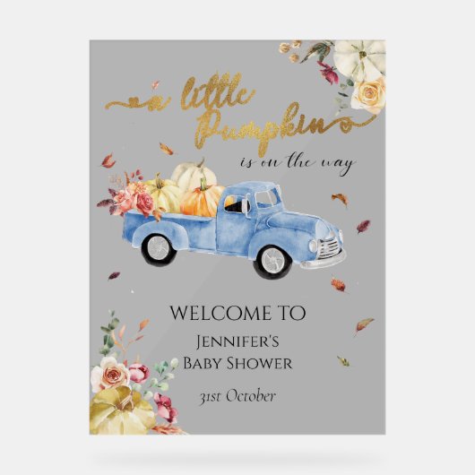 Akryllische Kürbisdusche Begrüßungszeichen Acrylschild (Vorderseite)