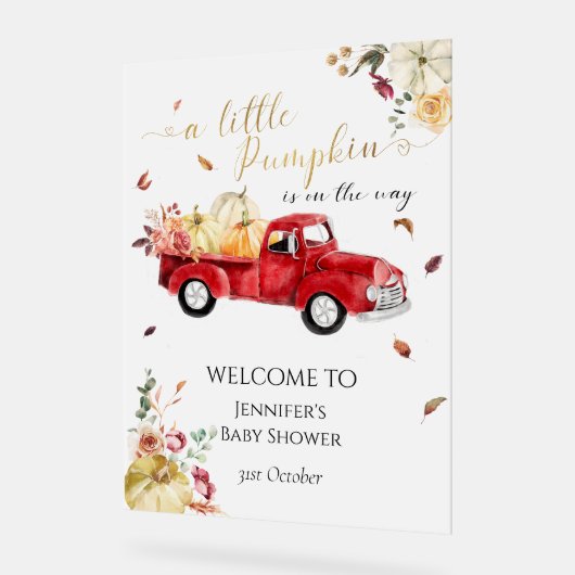 Akryllische Kürbisdusche Begrüßungszeichen Acrylschild (Winkel)