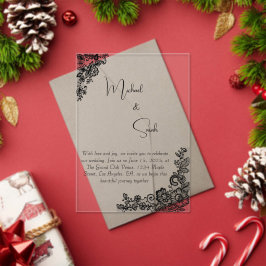 Akryllische, moderne Minimalistische Hochzeitsfeie Acryleinladungen