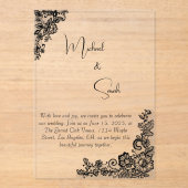 Akryllische, moderne Minimalistische Hochzeitsfeie Acryleinladungen (Vorderseite)