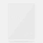 Akryllische Probe Begrüßungszeichen Acrylschild (Vorderseite)