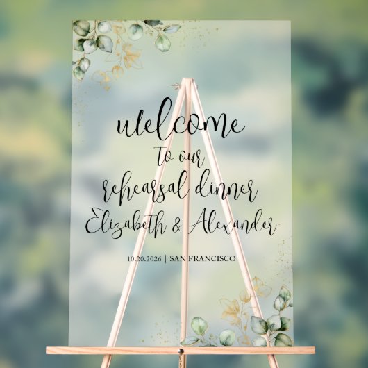 Akryllische Probe Begrüßungszeichen | Grünpflanzen Acrylschild (Neutral)