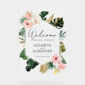 Akryllische Probe Begrüßungszeichen | tropisch Acrylschild (Vorderseite)