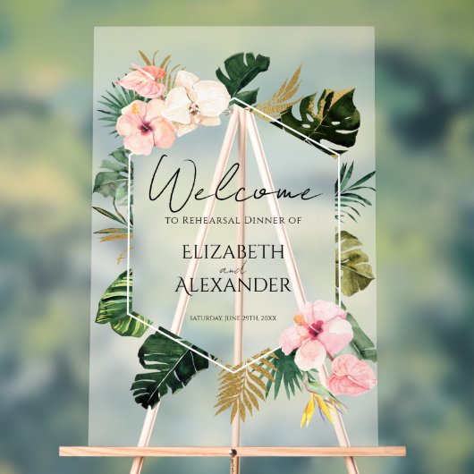 Akryllische Probe Begrüßungszeichen | tropisch Acrylschild (Neutral)