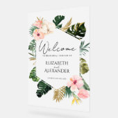 Akryllische Probe Begrüßungszeichen | tropisch Acrylschild (Winkel)