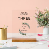 Akryllische Tischnummer Grün und Weiß Acrylschild (Hochzeit)