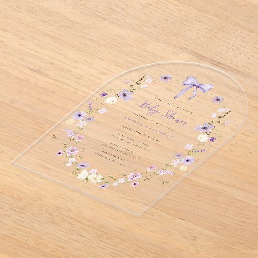 Akryllische Wildblume Arch Baby Dusche Einladung (Ablage )