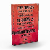 Akryllischer Bibelversatz Block - 1 John 1:9 ESV (Links)