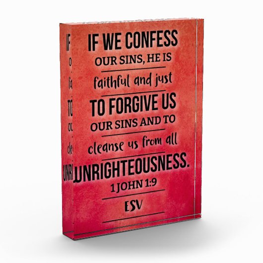 Akryllischer Bibelversatz Block - 1 John 1:9 ESV (Links)