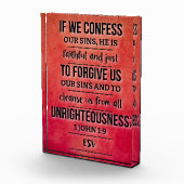 Akryllischer Bibelversatz Block - 1 John 1:9 ESV (Rechts)