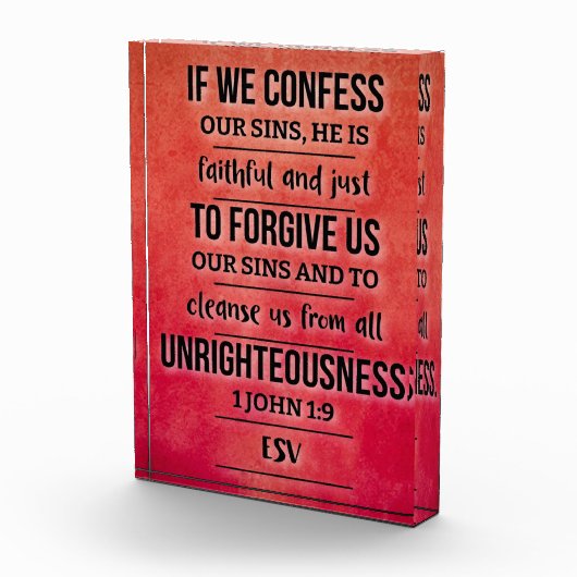 Akryllischer Bibelversatz Block - 1 John 1:9 ESV (Rechts)