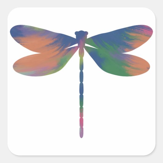 Akryllischer Din Dragonfly-Sticker Quadratischer Aufkleber (Vorderseite)