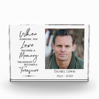 Akryllischer Foto-Block mit Zitat: Wenn jemand, de Fotoblock