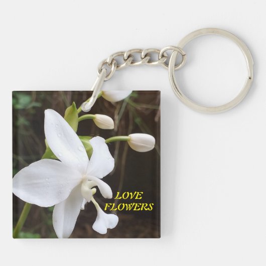 Akryllischer Schlüsselanhänger mit schöner Blume (Rückseite)