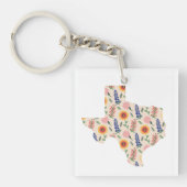 Akryllischer Schlüsselanhänger Texas Kontur Blume  (Vorderseite)