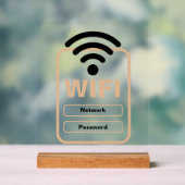 Akryllischer Sign WiFi Network & Password Display Acrylschild (Neutral)