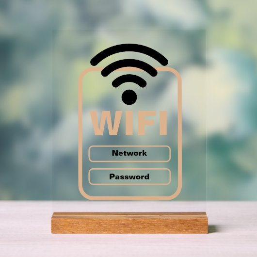 Akryllischer Sign WiFi Network & Password Display Acrylschild (Neutral)