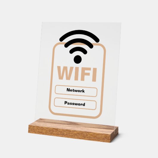 Akryllischer Sign WiFi Network & Password Display Acrylschild (Winkel)