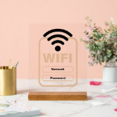 Akryllischer Sign WiFi Network & Password Display Acrylschild (Hochzeit)