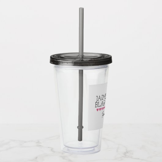 Akryllischer Tumbler mit Strohhalm Acryltrinkbecher (Rechts)
