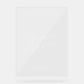 Akryllisches einfaches Minimal Wedding Begrüßungsz Acrylschild (Vorderseite)