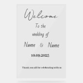 Akryllisches Hochzeitszeichen Acrylschild (Vorderseite)