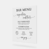 Akryllisches Menü "Bar Menu" Acrylschild (Winkel)