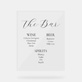 Akryllisches Menü "Bar Menu" Acrylschild (Vorderseite)