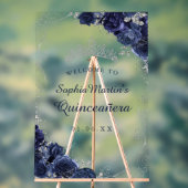 Akryllisches Schild für die Navy Silver Swirl Flor (Neutral)