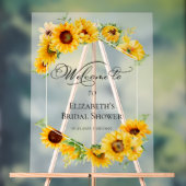 Akryllisches Sonnenblumenmotiv - Begrüßungszeichen Acrylschild (Neutral)