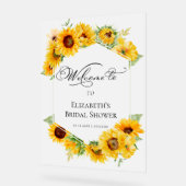 Akryllisches Sonnenblumenmotiv - Begrüßungszeichen Acrylschild (Winkel)