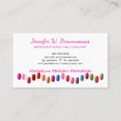 Akrylnägel Künstler Makeup Pink Blau Visitenkarte (Rückseite)