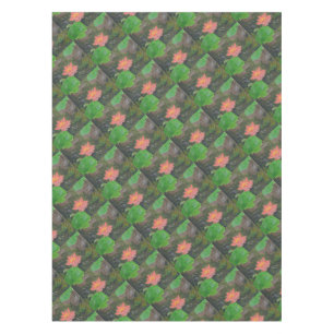 Akrylon auf Leinwand, rosa Wasserlilie und grüne B Tischdecke
