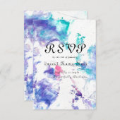 Akrylpur, Marmordesign, RSVP-Karte - Einladung (Vorne/Hinten)